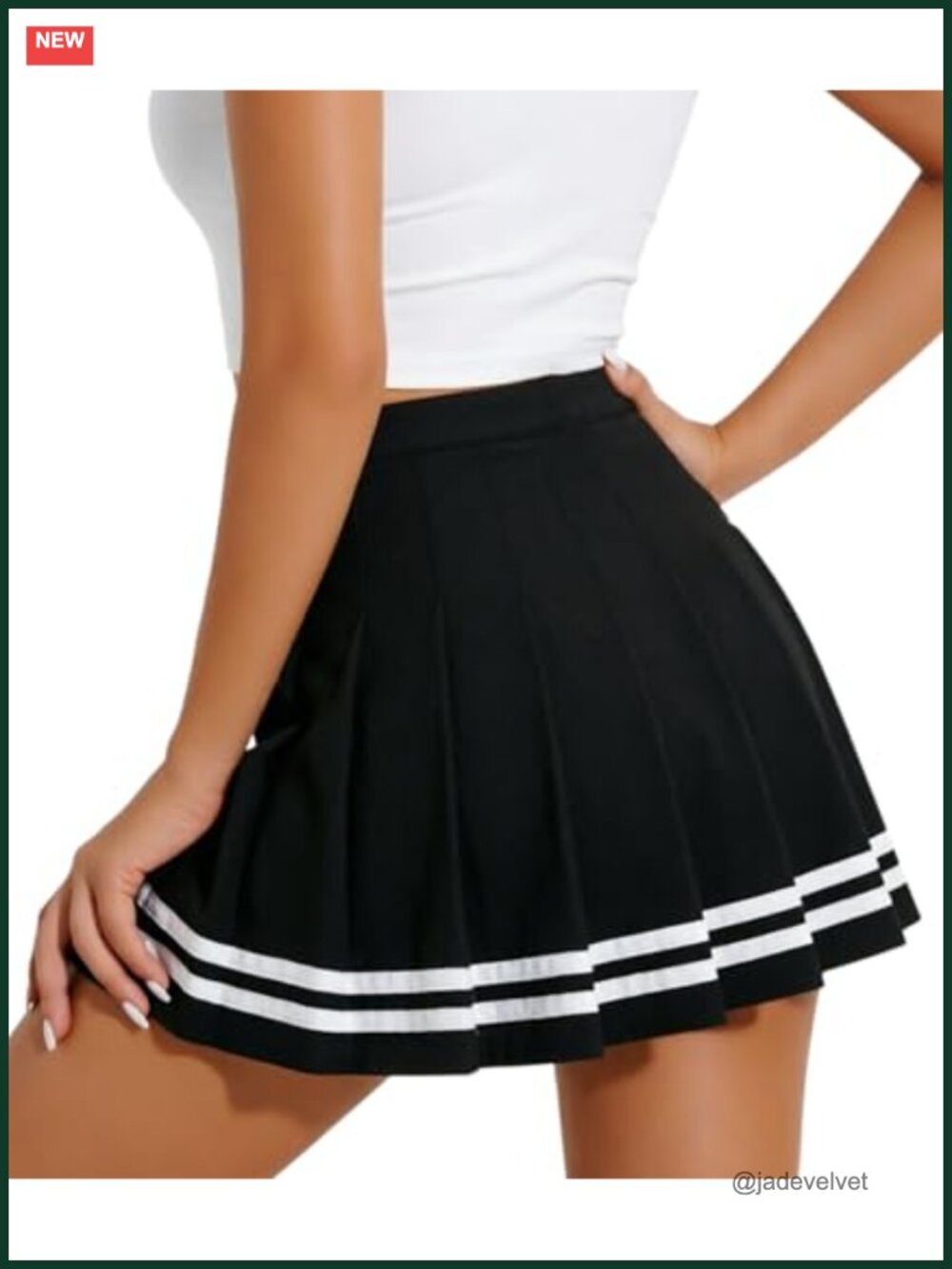High-Waisted Pleated Mini Skirt A-Line School Cheer Skirt